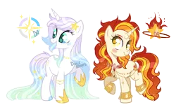 Size: 3352x2016 | Tagged: safe, artist:dixieadopts, derpibooru import, oc, oc:blaze, oc:northstar, unofficial characters only, pony, unicorn, female, image, mare, png, simple background, transparent background