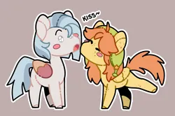 Size: 1280x851 | Tagged: safe, artist:cloud-fly, derpibooru import, oc, unofficial characters only, pegasus, pony, chibi, image, kissing, png, simple background