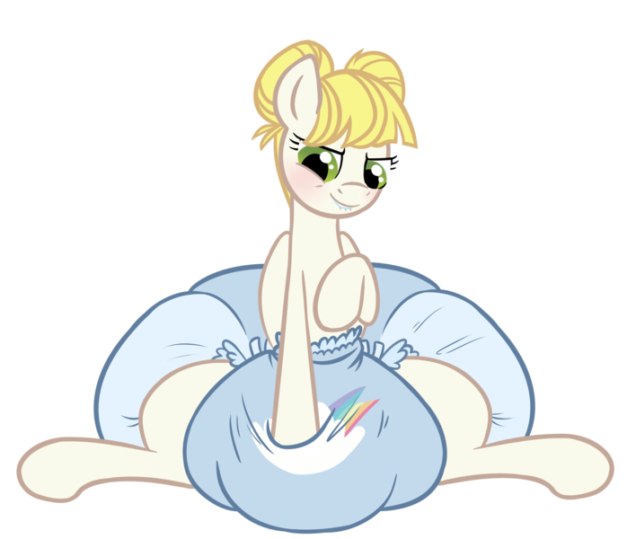 Size: 5000x4300 | Tagged: questionable, artist:wtfponytime, derpibooru import, sugar cookie, pegasus, pony, abdl, clean diaper, commission, diaper, diaper fetish, fetish, hyper diaper, image, lip bite, mischievous, pizelle, png, simple background, smiling, smirk, smug, solo, transparent background, ych example, your character here