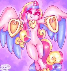 Size: 3600x3800 | Tagged: safe, artist:mannybcadavera, derpibooru import, princess cadance, alicorn, pony, abstract background, eyebrows, eyebrows visible through hair, female, g4, high res, image, incoming hug, lidded eyes, looking at you, mare, png, smiling, smiling at you, solo, underhoof