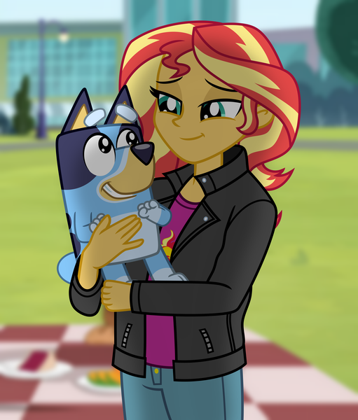 Size: 4938x5796 | Tagged: safe, artist:emeraldblast63, derpibooru import, sunset shimmer, equestria girls, bluey, bluey heeler, g4, image, png