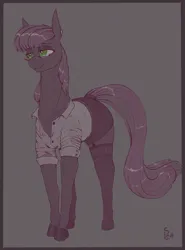 Size: 1550x2100 | Tagged: safe, artist:stray prey, derpibooru import, cheerilee, earth pony, pony, clothes, glasses, half moon glasses, image, png, solo