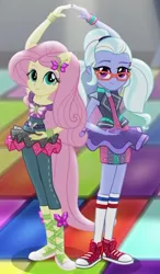 Size: 378x647 | Tagged: safe, derpibooru import, fluttershy, sugarcoat, dance magic, equestria girls, spoiler:eqg specials, cropped, dance magic (song), image, jpeg