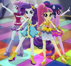 Size: 708x657 | Tagged: safe, derpibooru import, rarity, sci-twi, sour sweet, sunny flare, twilight sparkle, dance magic, equestria girls, spoiler:eqg specials, cropped, dance magic (song), image, jpeg