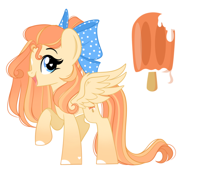 Size: 2413x2103 | Tagged: safe, artist:emberslament, derpibooru import, oc, oc:creamsicle, pegasus, pony, bow, female, hair bow, image, mare, png, simple background, solo, transparent background