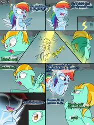 Size: 2000x2643 | Tagged: suggestive, artist:bestponies, derpibooru import, lightning dust, rainbow dash, pegasus, pony, comic:nurses take over, comic, comic panel, dialogue, female, g4, high res, image, jpeg, mare, open mouth, outdoors, overheal, speech bubble, tongue out, uvula