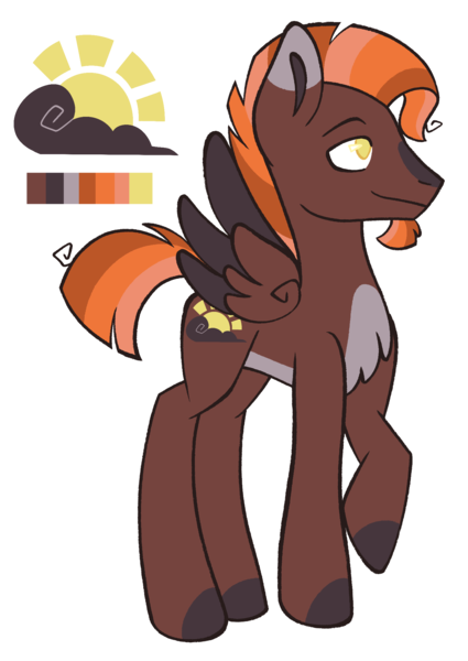 Size: 1583x2237 | Tagged: safe, artist:saltyspittoon, derpibooru import, sunburst, thunderlane, oc, unofficial characters only, pegasus, beard, blaze (coat marking), chest fluff, coat markings, color palette, colored eartips, colored hooves, colored pinnae, colored wings, cutie mark, facial hair, facial markings, gay, image, long legs, magical gay spawn, male, multicolored mane, multicolored tail, offspring, outline, pale belly, parent:sunburst, parent:thunderlane, parents:thunderburst, pegasus oc, png, profile, raised hoof, shipping, signature, simple background, smiling, solo, spread wings, standing, tail, thunderburst, transparent background, two toned wings, wings, yellow eyes