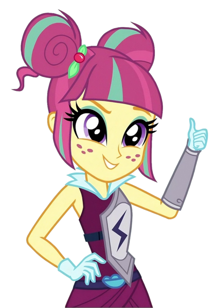 Size: 886x1260 | Tagged: safe, derpibooru import, edit, edited screencap, screencap, sour sweet, human, equestria girls, background removed, g4, hand on hip, image, png, shadowbolts, simple background, solo, thumbs up, transparent background