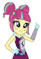 Size: 886x1260 | Tagged: safe, derpibooru import, edit, edited screencap, screencap, sour sweet, human, equestria girls, background removed, g4, hand on hip, image, png, shadowbolts, simple background, solo, thumbs up, transparent background