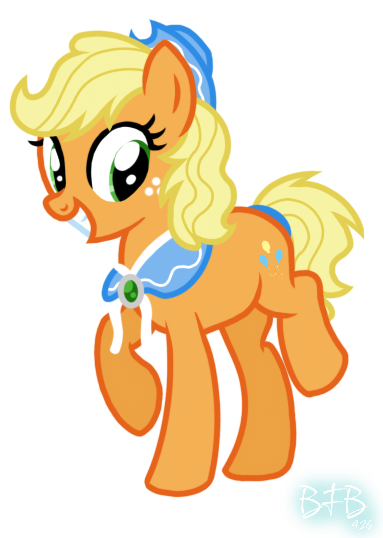 Size: 383x538 | Tagged: safe, artist:baconforbreakfast426, derpibooru import, applejack, earth pony, g4, hat, image, pinkie pie's cutie mark, png, simple background, solo, swapped cutie marks, transparent background, wrong cutie mark