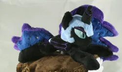 Size: 2513x1500 | Tagged: safe, artist:bastler, derpibooru import, nightmare moon, alicorn, pony, female, helmet, image, irl, jpeg, mare, photo, plushie, solo