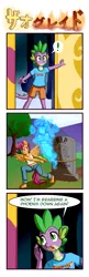 Size: 2386x7332 | Tagged: safe, alternate version, artist:anibaruthecat, derpibooru import, apple bloom, scootaloo, spike, sweetie belle, anthro, ghost, plantigrade anthro, undead, unguligrade anthro, apple bloomers, dragon quest (game), g4, gravestone, high res, hoof feet, image, implied twilight sparkle, japanese, midriff, moon runes, old art, png, pulling, rope