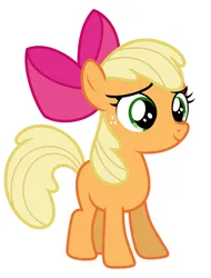 Size: 4896x6432 | Tagged: safe, artist:estories, derpibooru import, apple bloom, applejack, earth pony, pony, apple bloom's bow, bow, female, hair bow, image, palette swap, png, recolor, simple background, solo, vector, white background