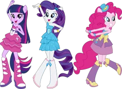 Size: 9290x6752 | Tagged: safe, derpibooru import, pinkie pie, rarity, twilight sparkle, equestria girls, clothes, dress, fall formal outfits, g4, image, png, simple background, vector