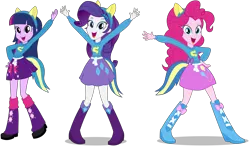Size: 12818x7468 | Tagged: safe, derpibooru import, pinkie pie, rarity, twilight sparkle, equestria girls, equestria girls (movie), clothes, cutie mark, cutie mark on clothes, g4, image, png, simple background, skirt, vector