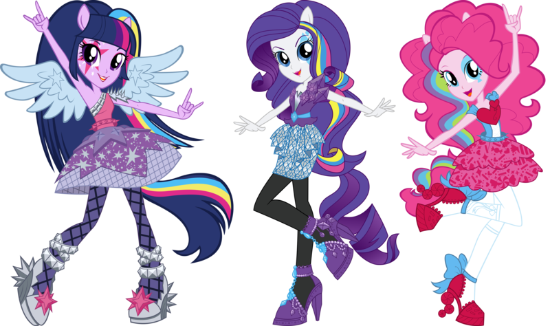 Size: 15056x8930 | Tagged: safe, derpibooru import, pinkie pie, rarity, twilight sparkle, equestria girls, rainbow rocks, boots, clothes, female, g4, high heel boots, image, pleated skirt, png, shoes, simple background, skirt, transparent background, trio, trio female, vector
