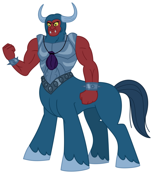 Size: 3210x3635 | Tagged: safe, artist:mlgtrap, derpibooru import, centaur, taur, g1, antagonist, armor, evil, fangs, g1 to g4, g4, generation leap, image, male, png, ponytaur, rainbow of darkness, redesign, shackles, simple background, solo, tail, tirac, transparent background, yellow eyes