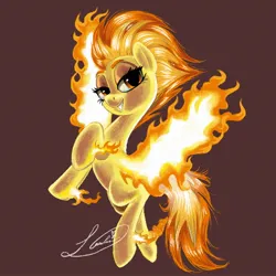Size: 2048x2048 | Tagged: safe, artist:londynlittleartist, derpibooru import, spitfire, pegasus, pony, female, fiery wings, high res, image, jpeg, mare, simple background, solo, wings