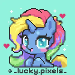 Size: 1500x1500 | Tagged: safe, artist:lukhica, derpibooru import, pony, unicorn, commission, icon, image, pixel art, pixelated, png, solo