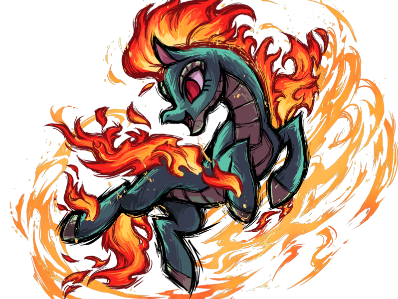 Size: 1476x1110 | Tagged: safe, artist:mane6, derpibooru import, dragon, hybrid, longma, them's fightin' herds, community related, female, fiery wings, image, mane of fire, png, simple background, solo, tail, tail of fire, tianhuo (tfh), transparent background, wings