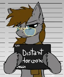 Size: 1326x1610 | Tagged: safe, artist:monycaalot, derpibooru import, oc, oc:distant horizons, unofficial characters only, earth pony, colored sketch, female, glasses, image, looking at you, mugshot, patreon, patreon reward, png, sketch, solo