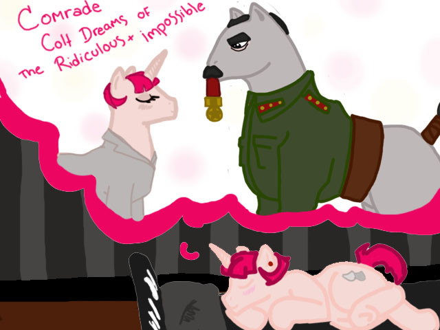 Size: 640x480 | Tagged: safe, artist:badmilkdog, derpibooru import, oc, oc:comrade colt, earth pony, unicorn, image, josef stalin, jpeg