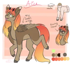 Size: 1024x896 | Tagged: safe, artist:pixelberry, derpibooru import, oc, oc:alice, pegasus, pony, female, glasses, horns, image, mare, png, reference sheet, solo