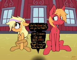 Size: 2316x1806 | Tagged: safe, artist:chrysopoeia, artist:pinkberry, derpibooru import, applejack, big macintosh, pear butter, applecest, blushing, brother and sister, female, fishnets, goth, highlights, image, implied incest, implied pear butter, implied pregnancy, implied sex, incest, lipstick, male, png, ship:applemac, shipping, siblings, straight, sweat, younger