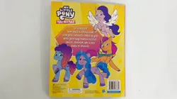 Size: 1280x720 | Tagged: safe, derpibooru import, official, izzy moonbow, pipp petals, sunny starscout, earth pony, pegasus, unicorn, g5, my little pony: tell your tale, 2d, activity book, adorapipp, book, coloring book, cover, cute, flying, image, izzybetes, jpeg, looking at you, merchandise, misty brightdawn, mistybetes, photo, simple background, smiling, smiling at you, standing, sunnybetes, yellow background