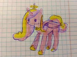 Size: 2048x1542 | Tagged: safe, artist:enjoy_mayer, derpibooru import, princess cadance, alicorn, pony, cute, female, image, jpeg, lined paper, mare, marker drawing, paper, solo, traditional art