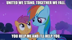 Size: 889x500 | Tagged: artist needed, safe, anonymous artist, derpibooru import, edit, edited screencap, screencap, rainbow dash, scootaloo, pegasus, pony, sleepless in ponyville, alliance, cute, daaaaaaaaaaaw, duo, female, filly, foal, g4, gordon the big engine, grin, hug, image, jpeg, looking at each other, looking at someone, mare, meme, parody, reference, reference in the description, scene parody, siblings, sisters, smiling, smiling at each other, thomas and friends, thomas the tank engine, wholesome, winghug, wings