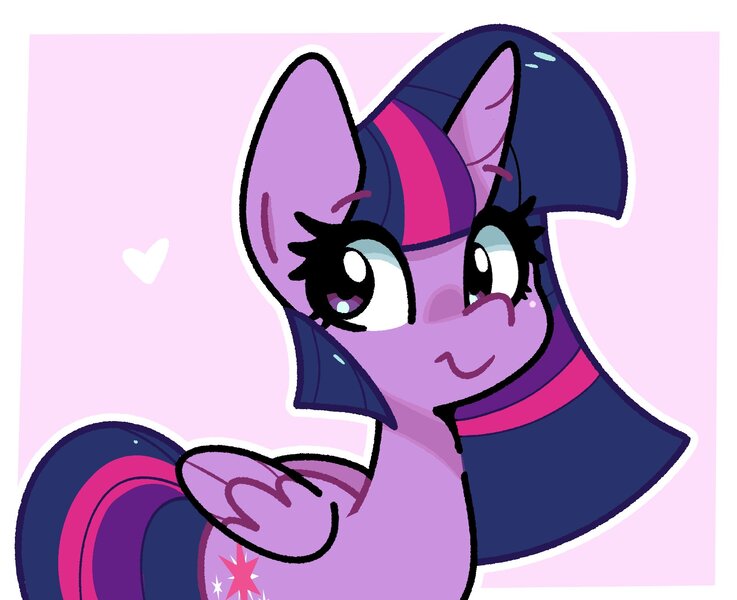 Size: 1973x1606 | Tagged: safe, artist:kindakismet, derpibooru import, twilight sparkle, twilight sparkle (alicorn), alicorn, pony, abstract background, g4, heart, image, jpeg, passepartout, solo