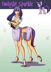 Size: 495x700 | Tagged: dead source, safe, artist:accessworld, derpibooru import, twilight sparkle, human, breasts, cleavage, clothes, g4, high heels, horn, horned humanization, humanized, humantaur, image, jpeg, miniskirt, shoes, side slit, skirt, tail, tailed humanization, wat, what has science done