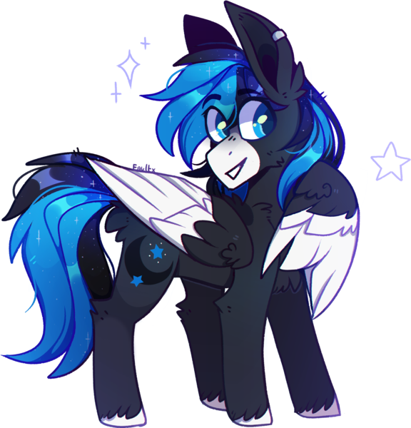 Size: 2636x2746 | Tagged: safe, artist:faultx, derpibooru import, oc, oc:nocti, pegasus, pony, colored wings, female, image, mare, png, simple background, solo, transparent background, two toned wings, wings