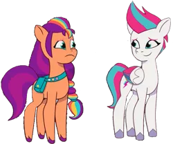 Size: 1043x866 | Tagged: safe, artist:pascalmulokozi2, derpibooru import, edit, edited screencap, screencap, sunny starscout, zipp storm, earth pony, pegasus, pony, g5, my little pony: tell your tale, duo, duo female, female, image, not a vector, png, simple background, transparent background