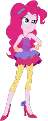 Size: 2872x7161 | Tagged: safe, artist:lobo299, derpibooru import, pinkie pie, human, equestria girls, friendship games, 2d, clothes, friendship games outfit, g4, hairband, hand on hip, heart necklace, high heels, image, jewelry, leggings, necklace, png, ribbon, shoes, simple background, skirt, smiling, solo, transparent background