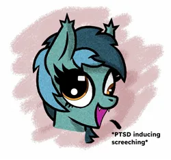 Size: 1331x1244 | Tagged: safe, artist:scandianon, derpibooru import, oc, unofficial characters only, bat pony, pony, bust, derp, eeee, female, image, jpeg, mare, open mouth, open smile, smiling, wall eyed