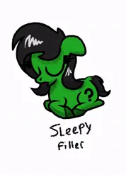 Size: 592x832 | Tagged: safe, artist:scandianon, derpibooru import, oc, oc:anonfilly, pony, eyes closed, female, filly, floppy ears, foal, image, jpeg, lying down, open mouth, ponyloaf, prone, simple background, sleeping, white background