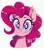 Size: 1352x1526 | Tagged: safe, artist:l4zy_4le, derpibooru import, pinkie pie, earth pony, pony, bust, front view, image, jpeg, looking at you, simple background, smiling, solo, text, white background