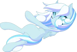 Size: 1500x1019 | Tagged: safe, artist:an-m, derpibooru import, oc, oc:snowdrop, unofficial characters only, pegasus, pony, female, filly, foal, image, looking at you, lying down, png, side, simple background, smiling, solo, transparent background