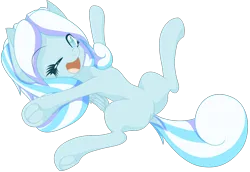 Size: 1500x1032 | Tagged: safe, artist:an-m, derpibooru import, oc, oc:snowdrop, unofficial characters only, pegasus, pony, dock, female, filly, foal, image, looking at you, lying down, on back, one eye closed, open mouth, open smile, png, simple background, smiling, solo, tail, transparent background, underhoof, wink