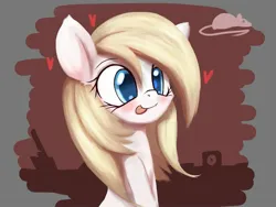 Size: 1833x1382 | Tagged: safe, artist:an-m, derpibooru import, oc, oc:aryanne, unofficial characters only, earth pony, pony, aryan, aryan pony, blonde, blushing, bust, colored pupils, female, heart, image, jpeg, mare, nazi, nazipone, pony oc, sitting, solo, tongue out