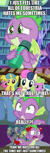 Size: 500x1520 | Tagged: safe, edit, edited screencap, ponerpics import, ponybooru import, screencap, spike, earth pony, pony, unicorn, abuse, curtains, dead meme, female, food, image, jpeg, op is on drugs, op isn't even trying anymore, spikeabuse, stage, thermos, this is just sad, tomato