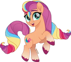 Size: 4000x3505 | Tagged: safe, artist:orin331, derpibooru import, sunny starscout, g5, g4, g5 to g4, generation leap, image, mane stripe sunny, movie accurate, png, simple background, transparent background