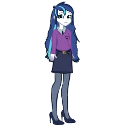 Size: 971x1000 | Tagged: safe, artist:anyahmed1, derpibooru import, shining armor, equestria girls, adult, alumna gleaming shield, base used, clothes, cutie mark, cutie mark on clothes, denim, denim skirt, equestria guys, female, g4, gleaming shield, high heels, image, lipstick, long hair, makeup, necktie, png, rule 63, shirt, shoes, simple background, skirt, smiling, socks, solo, stockings, sweater vest, thigh highs, transparent background, vector