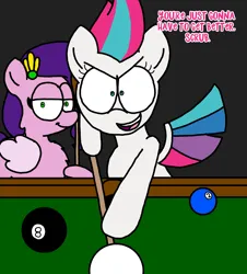 Size: 3023x3351 | Tagged: safe, artist:professorventurer, derpibooru import, pipp petals, zipp storm, g5, billiards, female, image, png, pool cue, pool table, royal sisters (g5), siblings, sisters