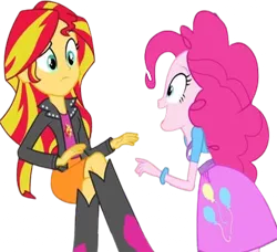 Size: 2767x2520 | Tagged: safe, derpibooru import, edit, edited screencap, editor:homersimpson1983, screencap, pinkie pie, sunset shimmer, human, equestria girls, rainbow rocks, background removed, female, g4, image, not a vector, png