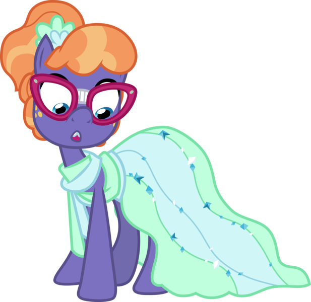 Size: 3084x3000 | Tagged: safe, artist:cloudy glow, derpibooru import, frazzle rock, earth pony, pony, clothes, dress, female, glasses, image, mare, png, simple background, solo, transparent background, vector