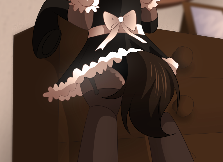 Size: 767x558 | Tagged: safe, artist:dvixie, banned from derpibooru, clothes, crossdressing, image, maid, png