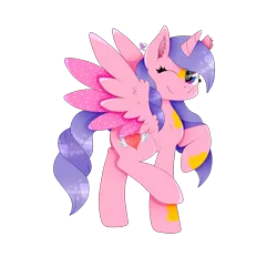 Size: 1600x1600 | Tagged: safe, artist:kathepart, derpibooru import, oc, oc:hearty love, unofficial characters only, alicorn, derpibooru community collaboration, 2024 community collab, cutie mark, image, looking at you, png, simple background, smiling, smiling at you, solo, transparent background